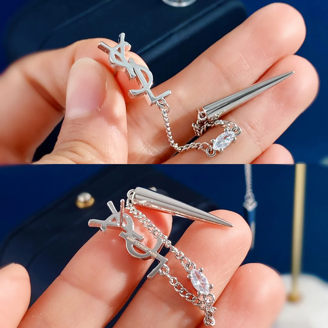 YYE018 Opyum LSY Rhinestone Spike earrings - ccjewelryacc