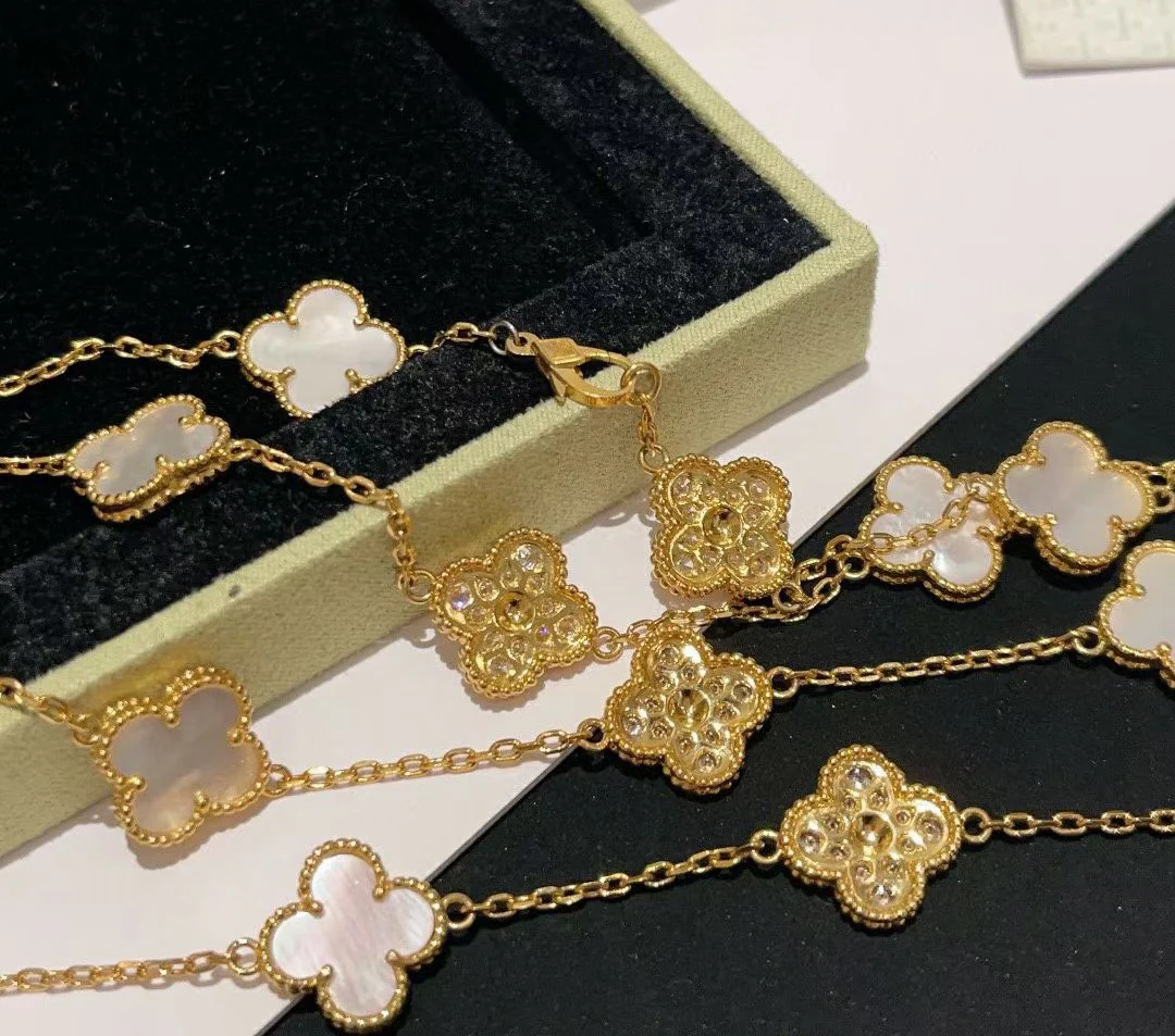 VCL007 High quality 20 clover Flower Long Sweater chain for women - ccjewelryacc