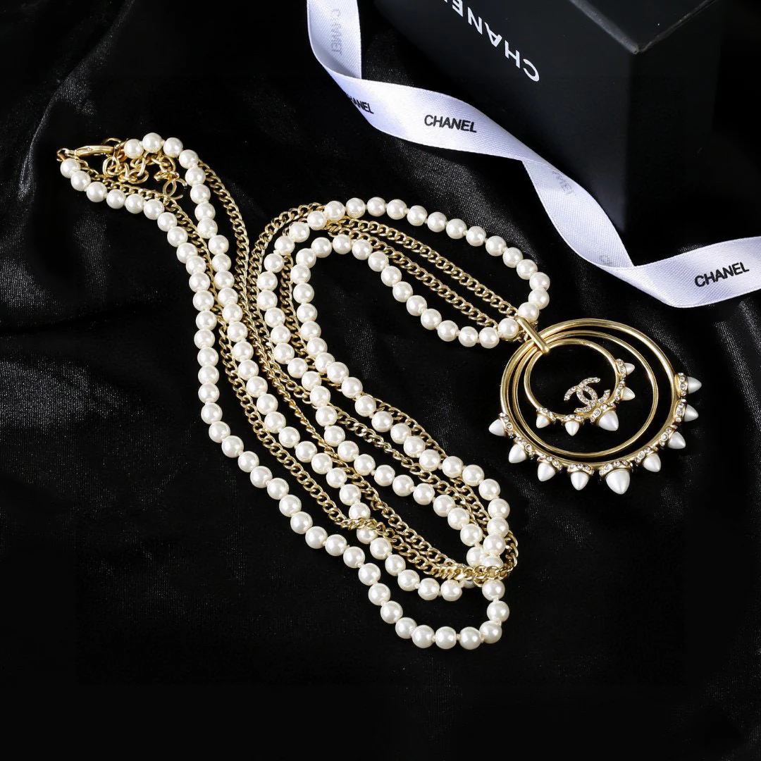 CCL047 CC Long necklace pearl Sweater Chain - ccjewelryacc