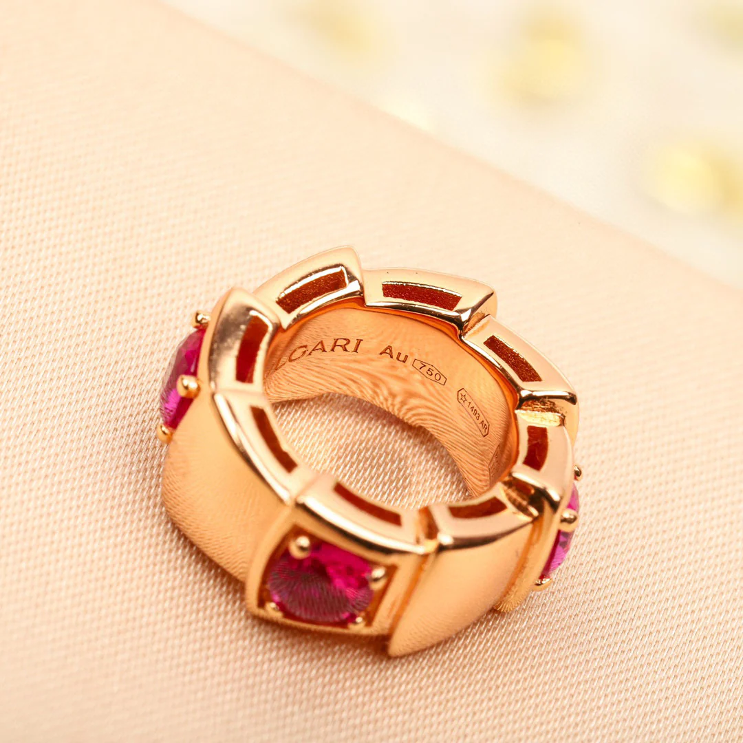 BGNS008 S925 Sterling Silver With Red gemstone serpenti viper necklace - ccjewelryacc