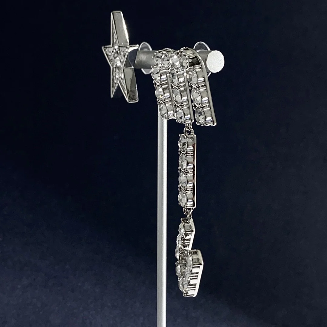 MME035 Crystal Miu and Star asymmetric Stud Earring - ccjewelryacc