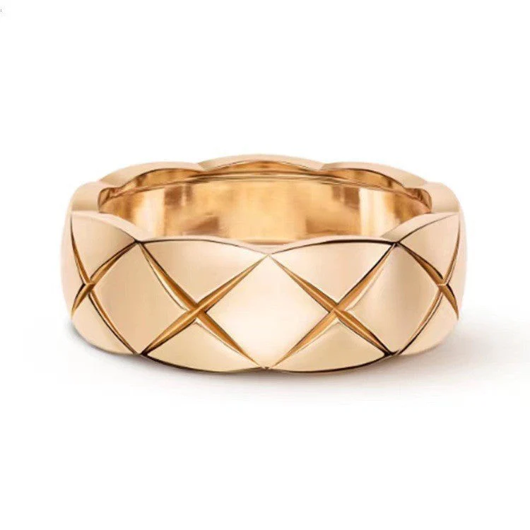 CCR8002B 7mm crush ring S925 Silver 18K Gold plating CC Ring - ccjewelryacc