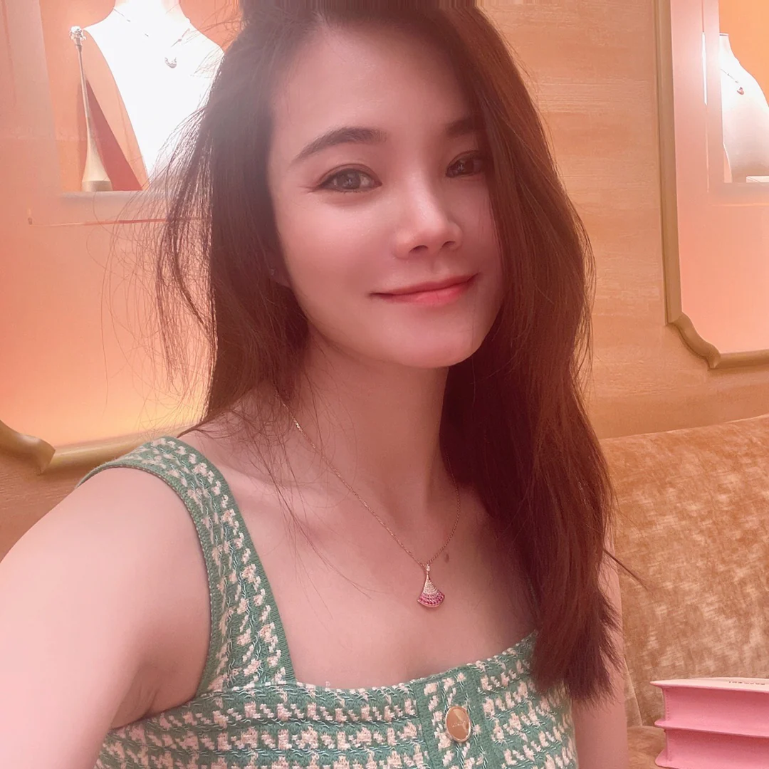 BGNS007 S925 Sterling Sliver Pink full Diamond divas dream necklace - ccjewelryacc