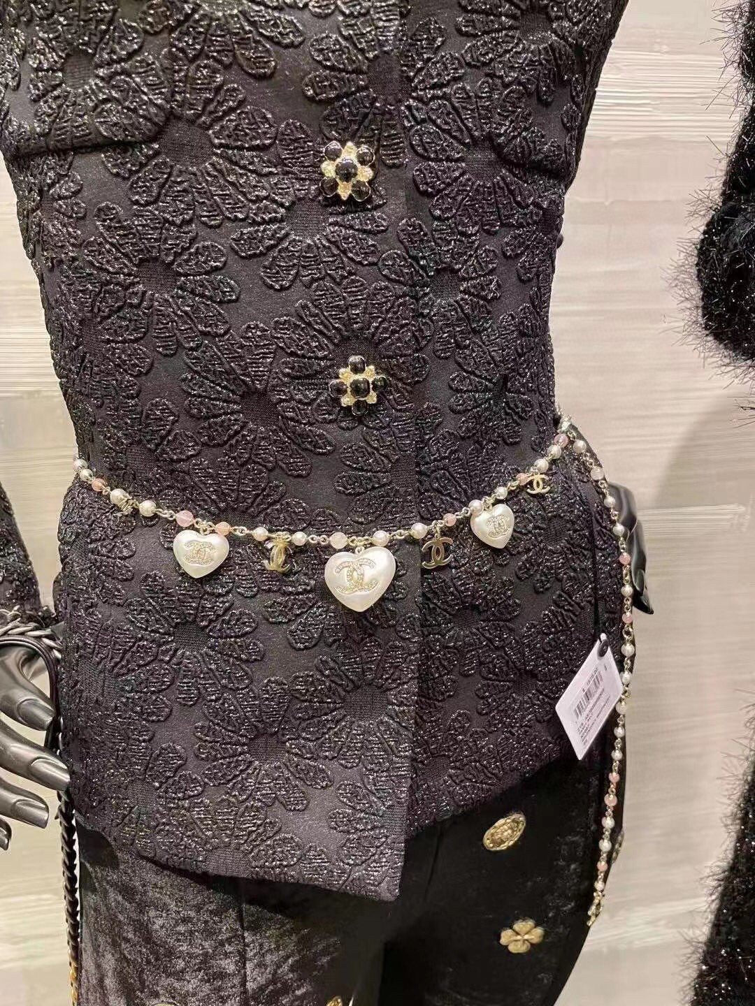 CCW029 Pink pearl heart CC Waist chain Sweater chain - ccjewelryacc