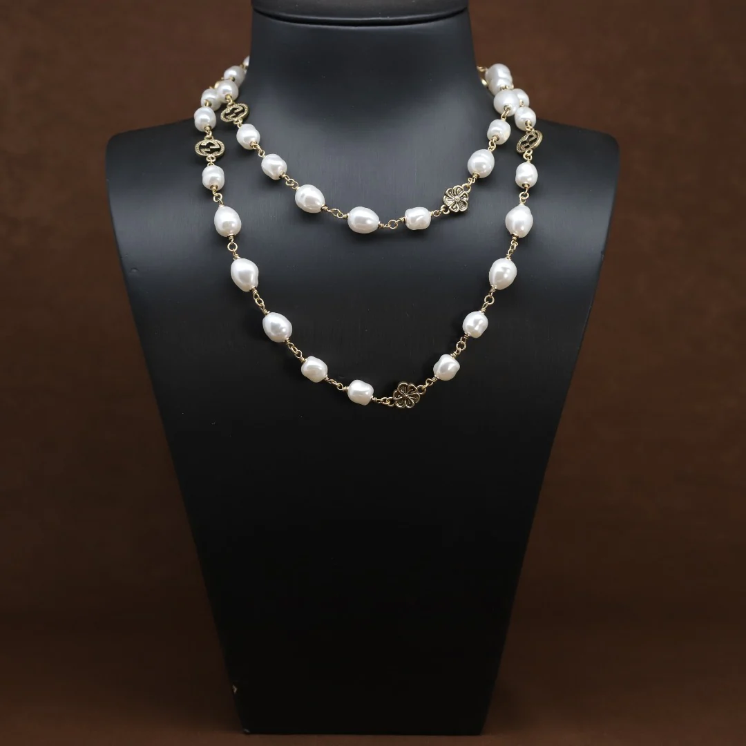 GGL004 High Quality Luxury Designer Pearl Sweater Chain - ccfashionjewelry