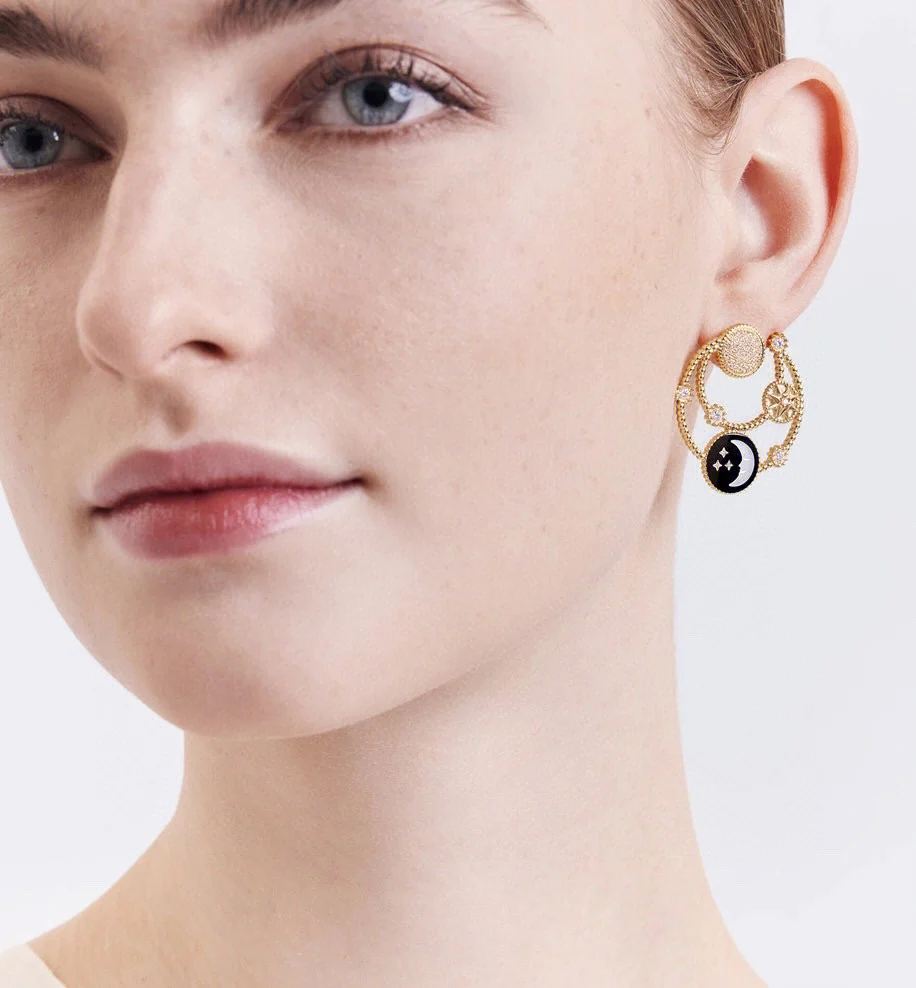 CDEV005 18K Gold Dior ROSE DES VENTS earrings - ccjewelryacc