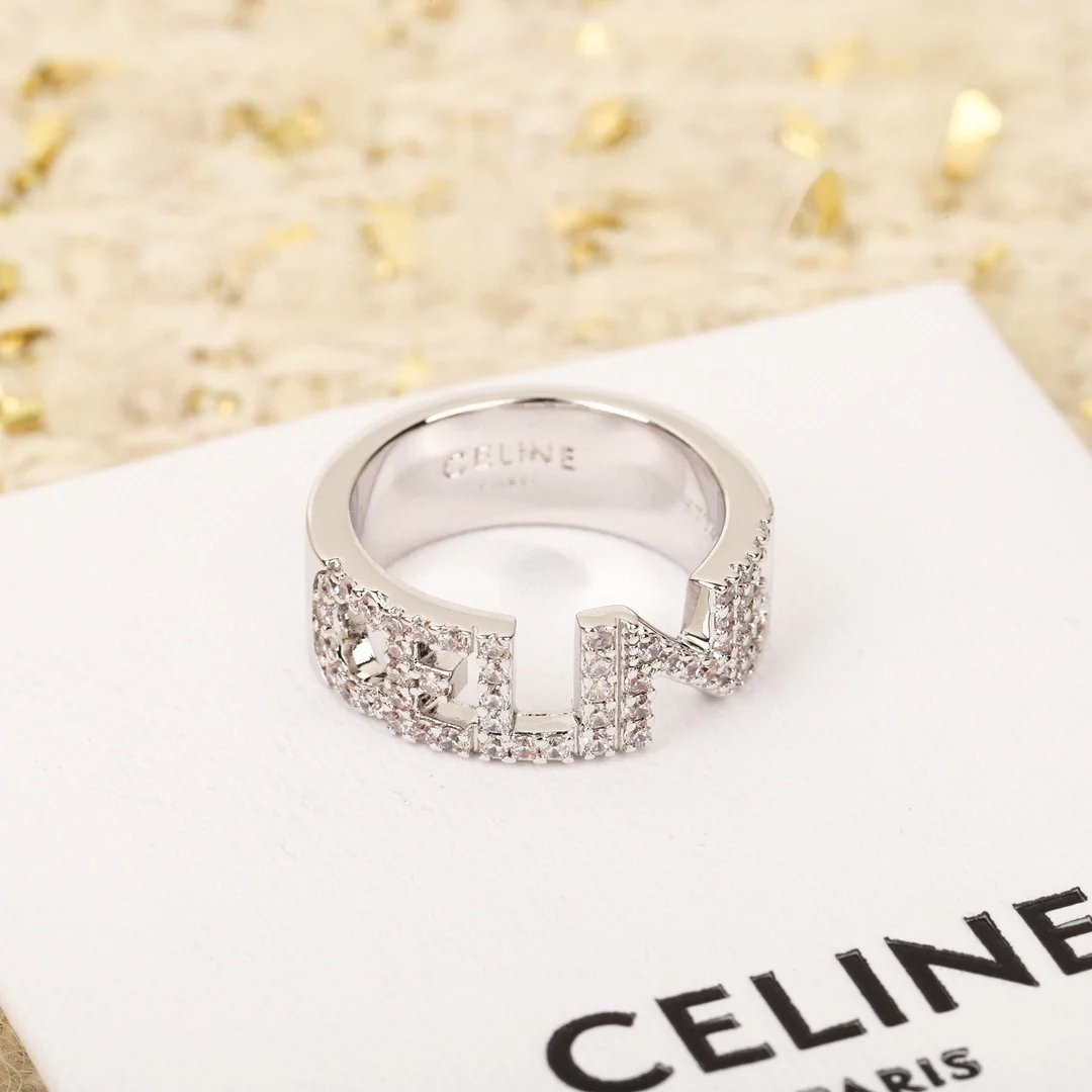 CLR003 Top Quality Full diamond letter Ring - ccjewelryacc