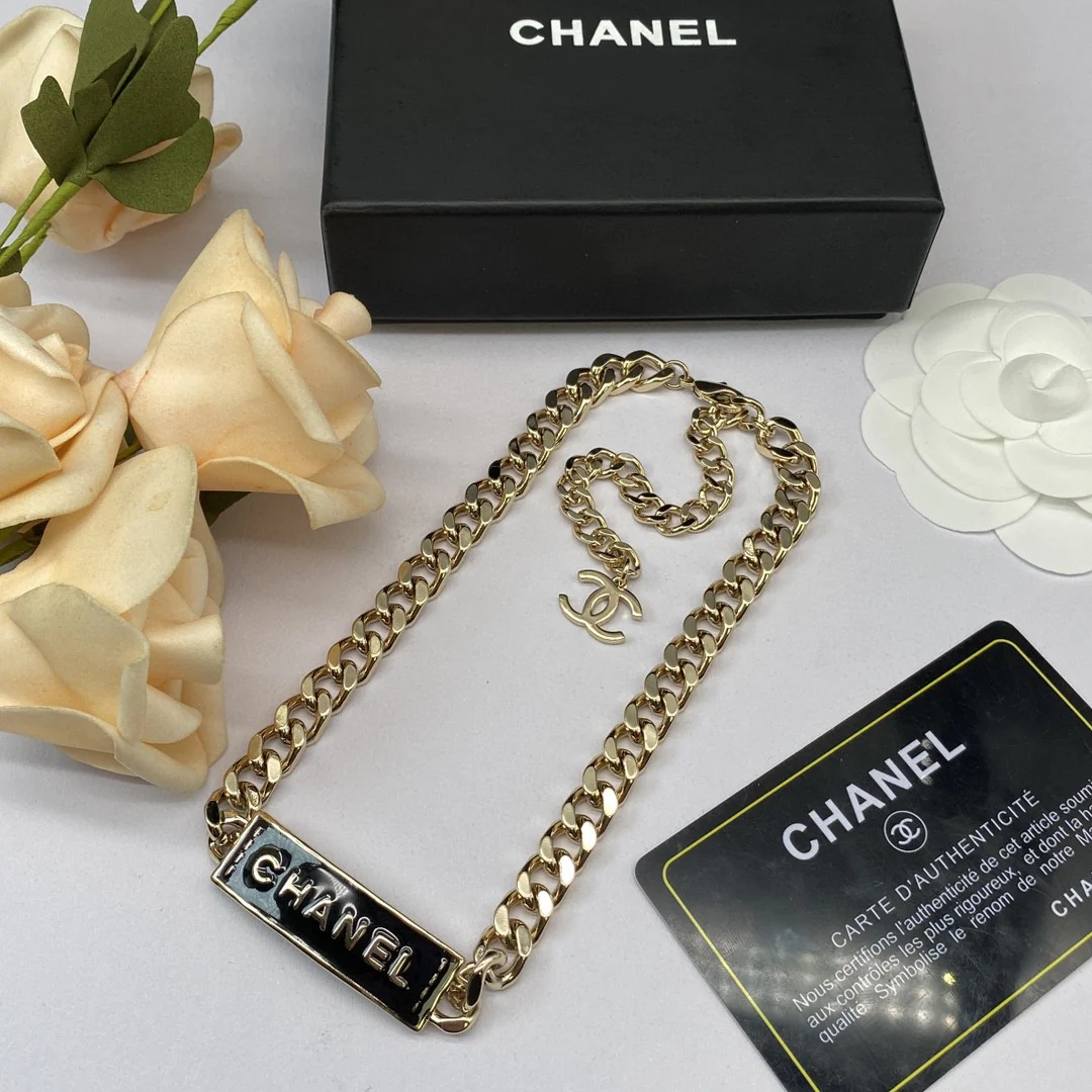 CCN197 CC Choker necklace earring set - ccjewelryacc