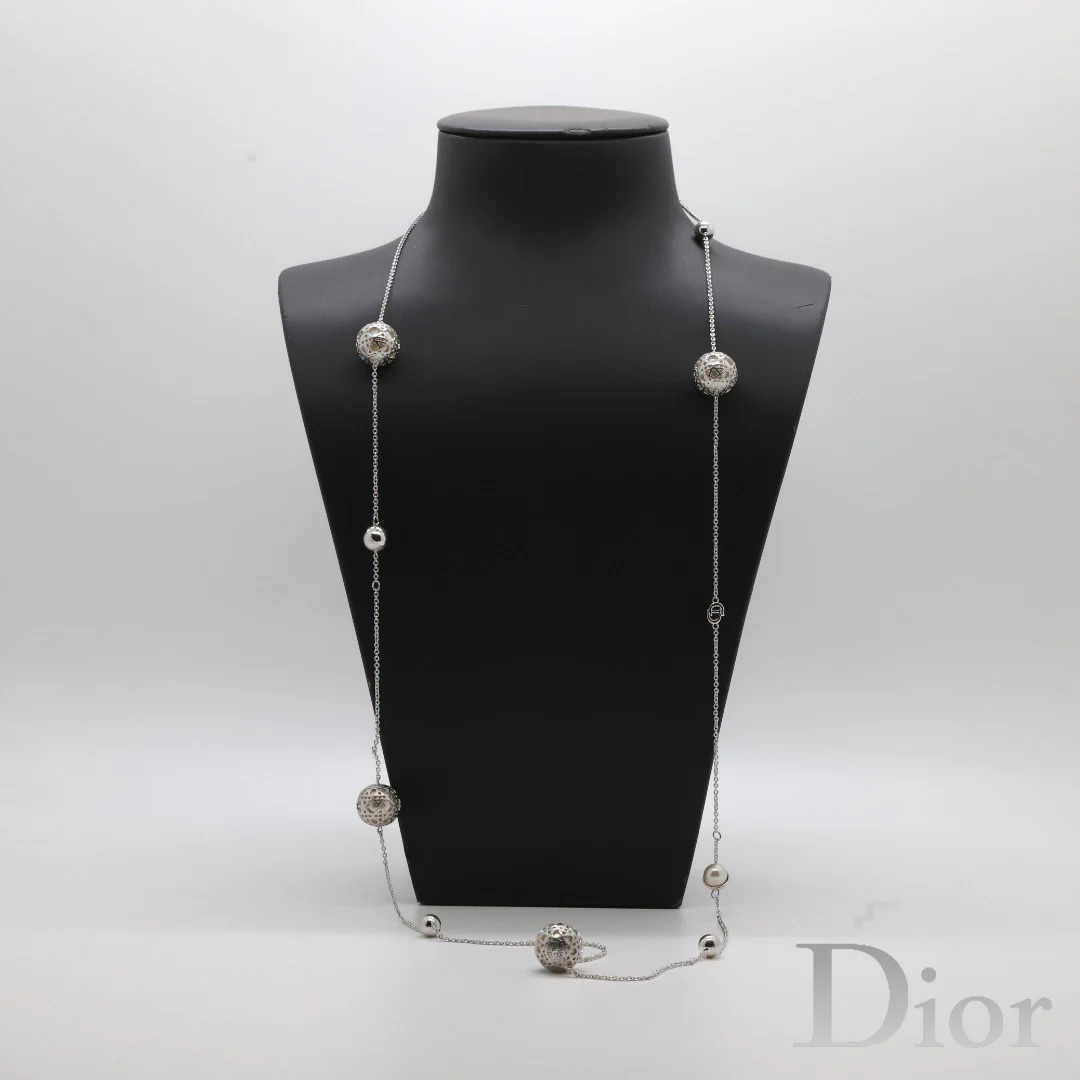 CDL005 High Quality CD Long Chain Necklace Pearl Sweater Chain - ccjewelryacc