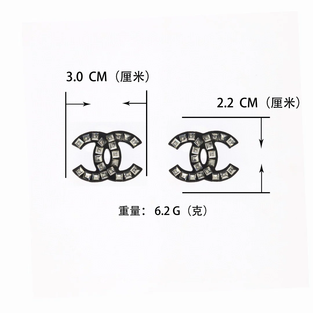 CCE202 Acrylic and rystal CC stud earring - ccjewelryacc