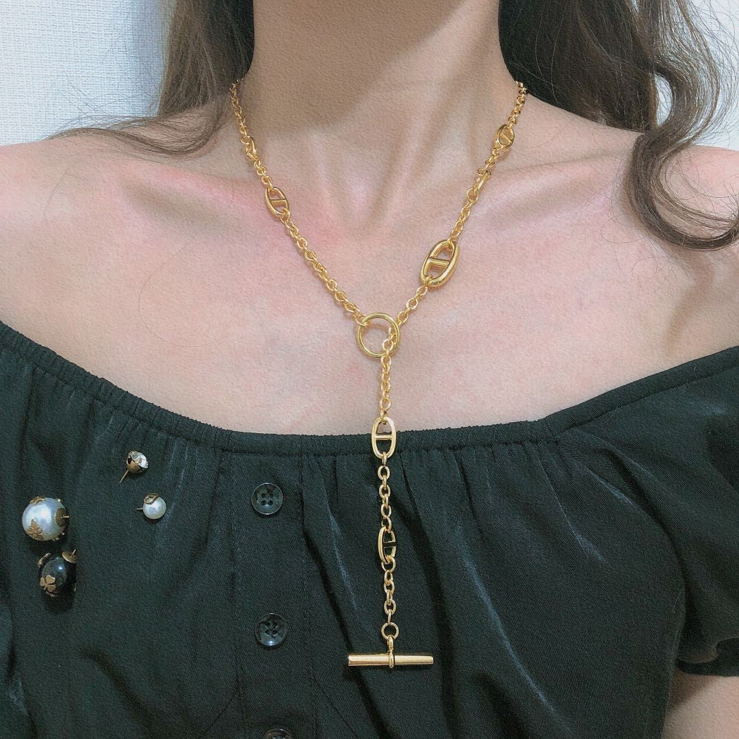 HMN005 80cm Chaine d'ancre Enchainee necklace - ccjewelryacc