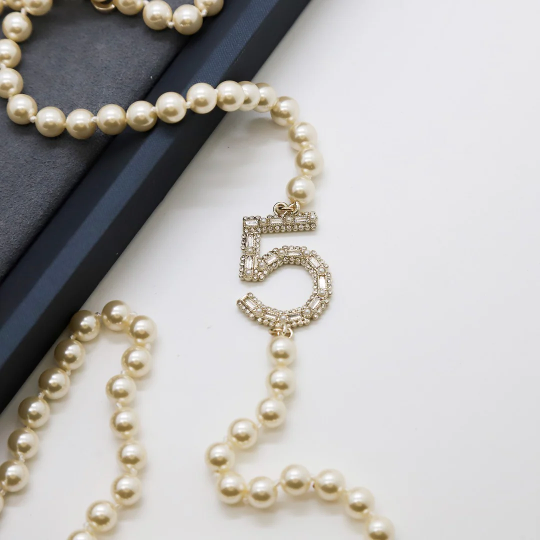 CCL008 High quality CC Pearl Long Chain Necklace Pearl sweater chain - ccjewelryacc