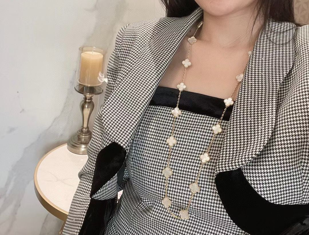 VCL004 High quality 20 clover Flower Long Sweater chain for women - ccjewelryacc