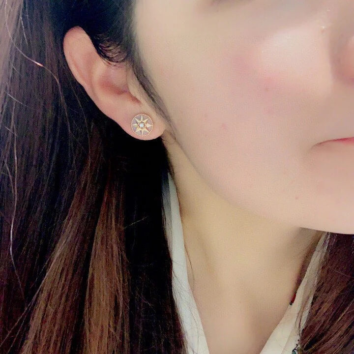 CDEV007 18K Gold dior ROSE DES VENTS Earrings - ccjewelryacc