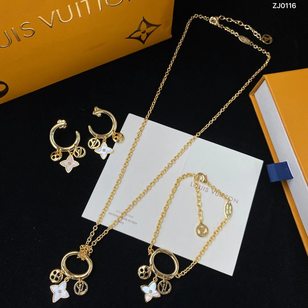 LVT010 Top Quality Luxury Designer Jewelry Set Women Choker Necklace Bracelet LVT001G - ccfashionjewelry
