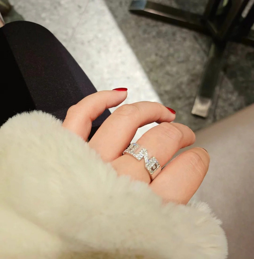 CLR003 Top Quality Full diamond letter Ring - ccjewelryacc