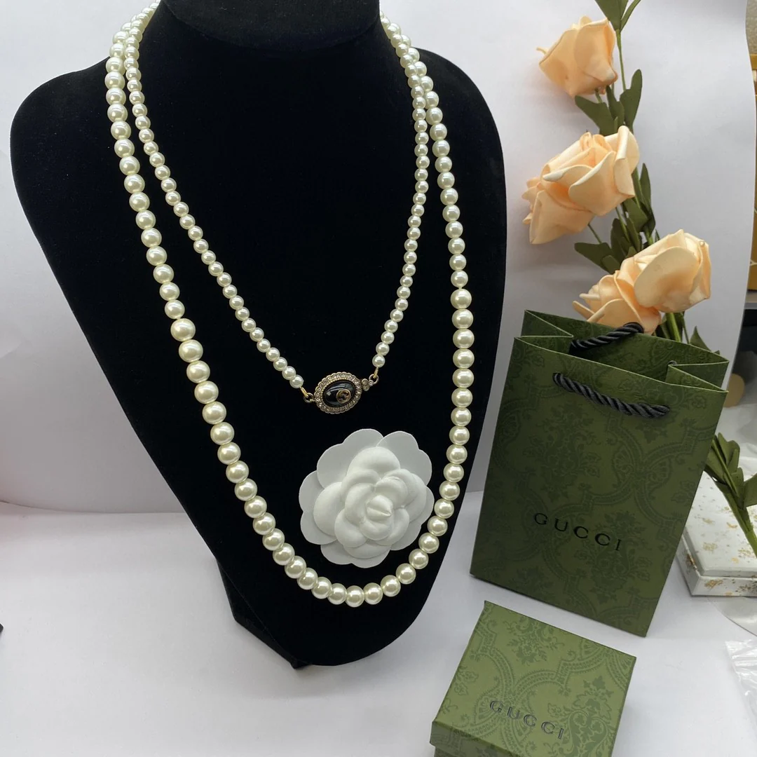 Top quality luxury designer Pearl Sweater Necklace for women GGL001B - ccfashionjewelry