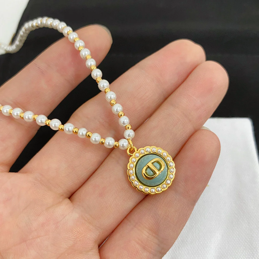 CDN313  High Quality Designer CD Pearl Necklace for Women - ccjewelryacc