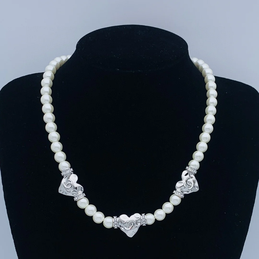 CCN310 High quality 24P love pearl CC choker Necklace - ccfashionjewelry