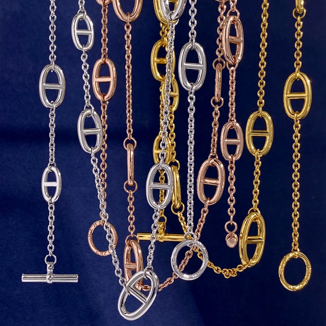 HMN005 80cm Chaine d'ancre Enchainee necklace - ccjewelryacc