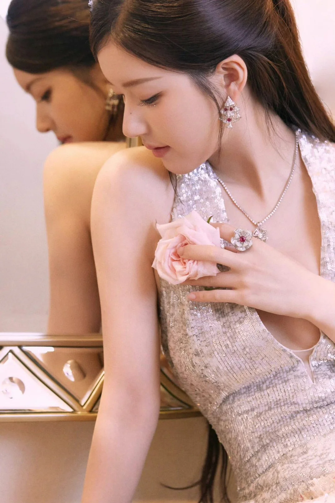 BGES003 S925 Sterling Silver Diamond DIVAS' DREAM stud Earring - ccjewelryacc