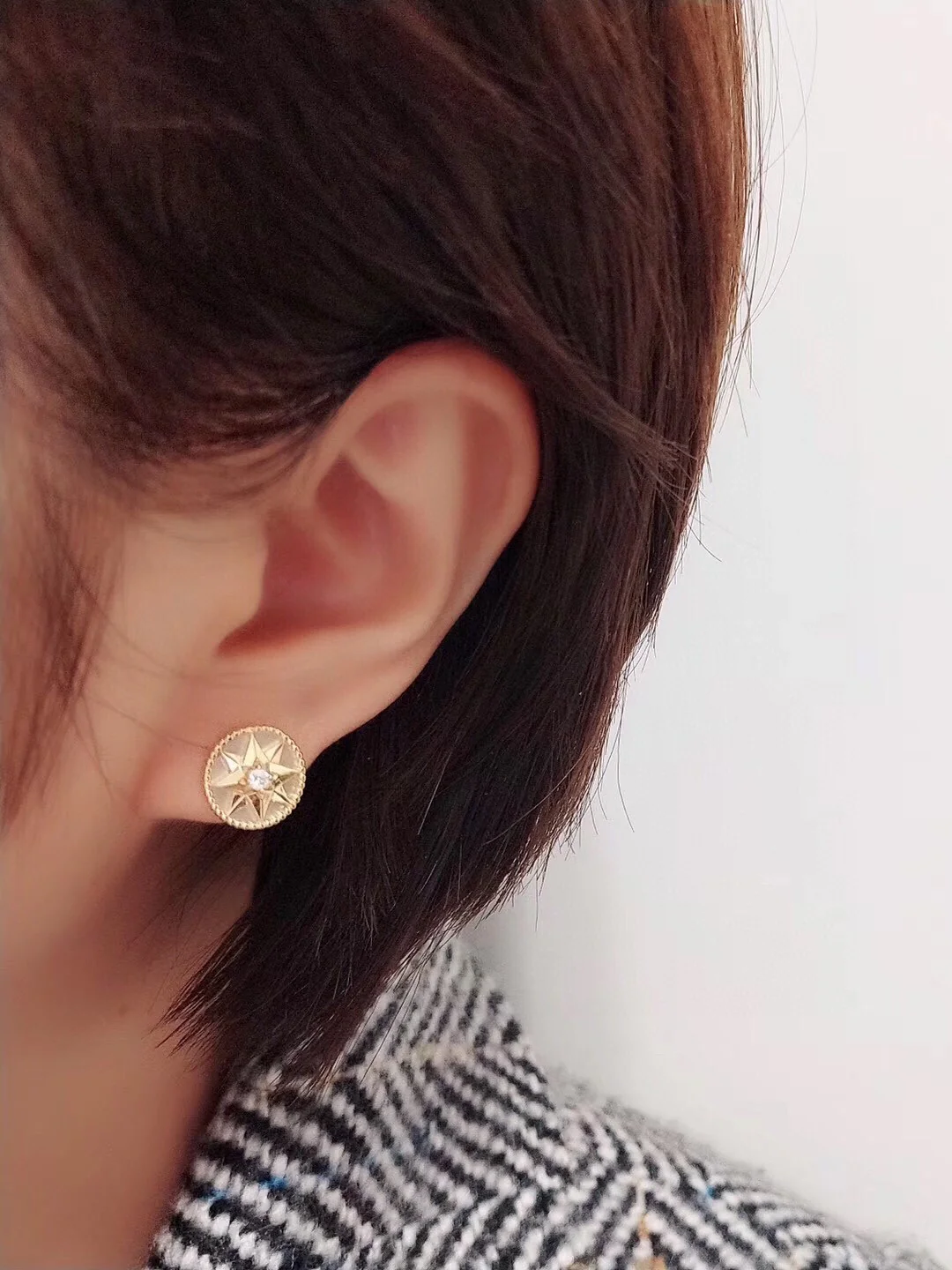 CDEV007 18K Gold dior ROSE DES VENTS Earrings - ccjewelryacc