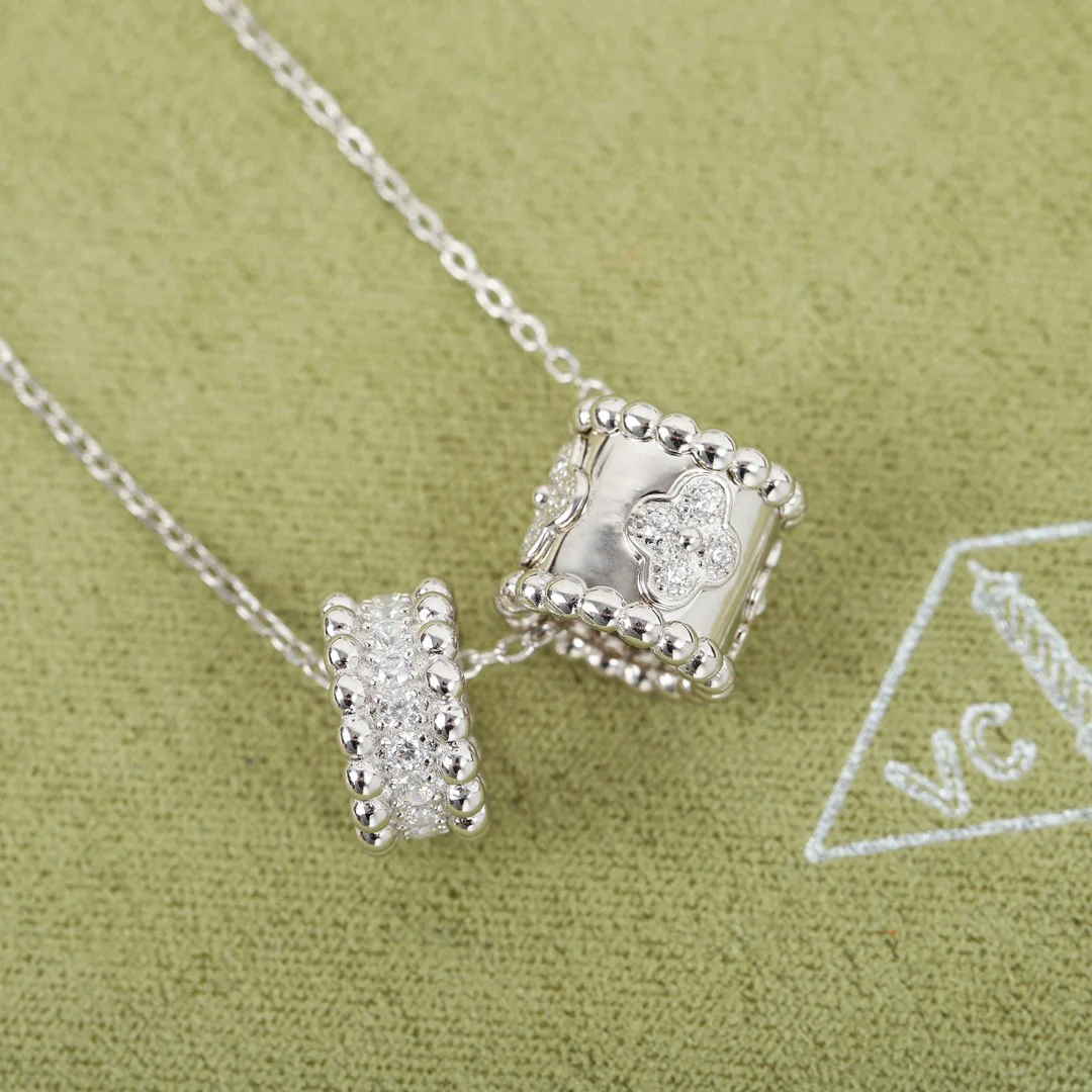 VCNS042 18k white gold/rose gold Perlee Pendant Necklace - ccjewelryacc