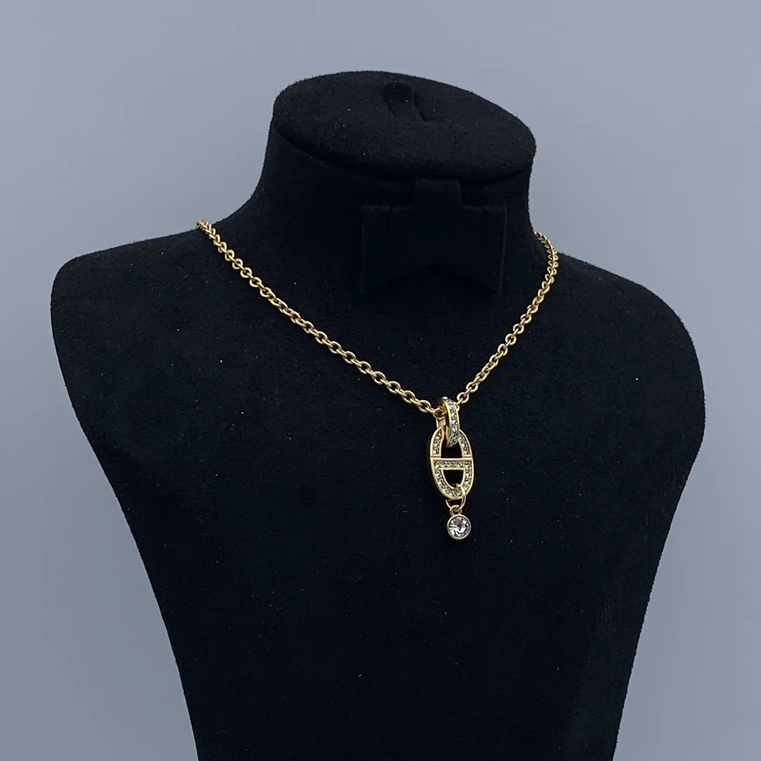 CDN289 High quality Luxury Designer CD Pendant Necklace For Women - ccfashionjewelry