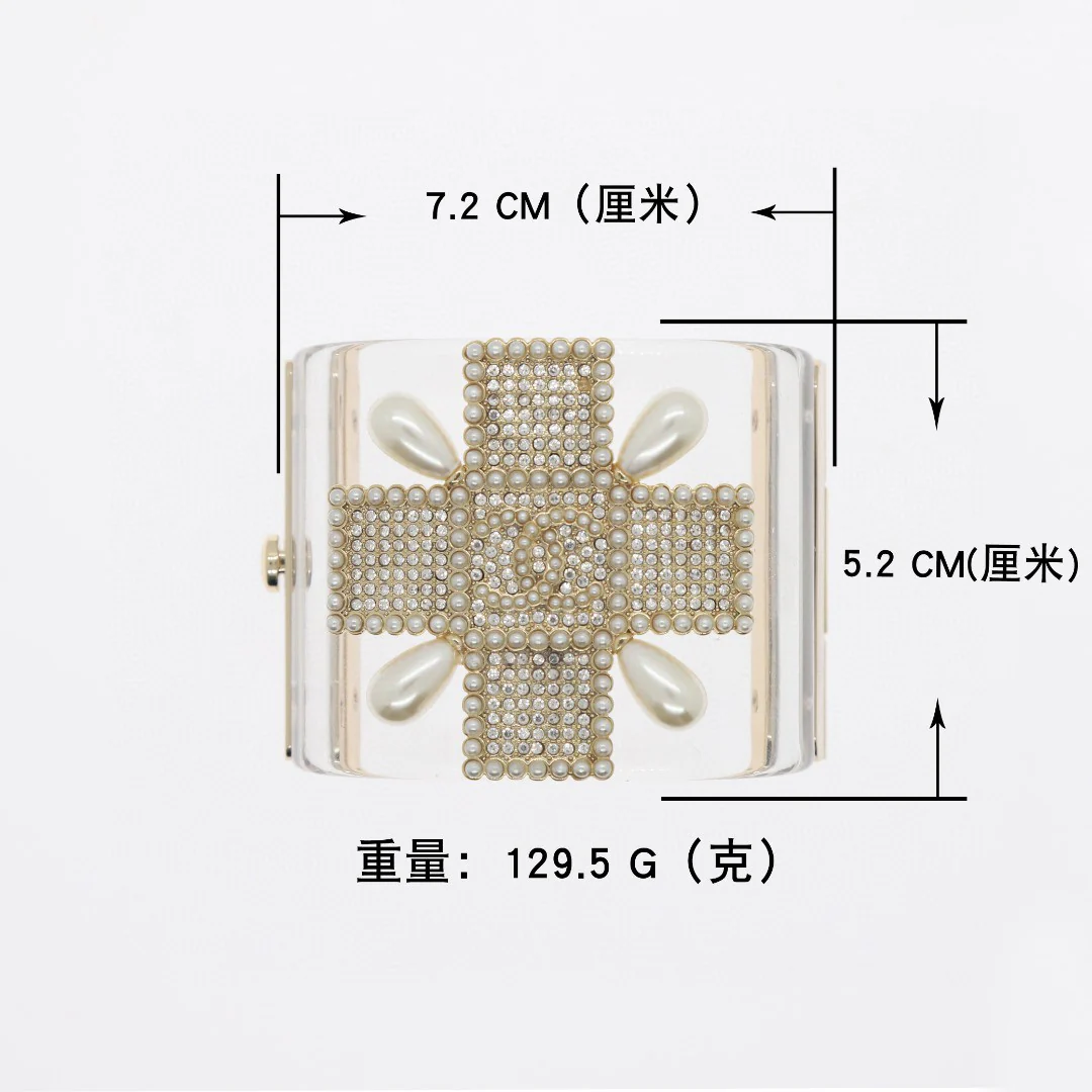 CCS077 Chanel large acrylic bracelet - ccjewelryacc