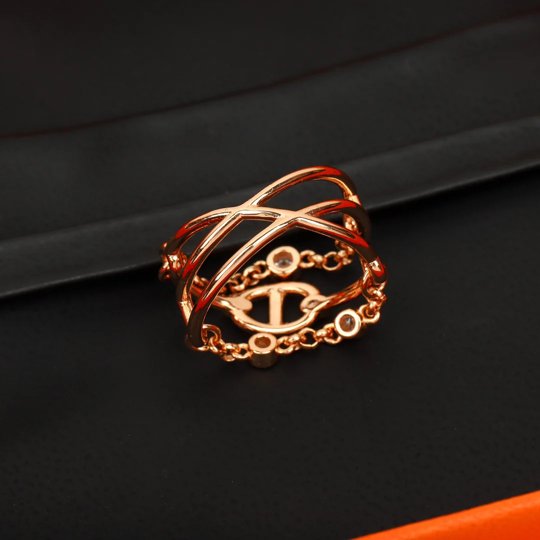 HMR023 Hermes Chaine d'ancre Chaos ring, medium model - ccjewelryacc