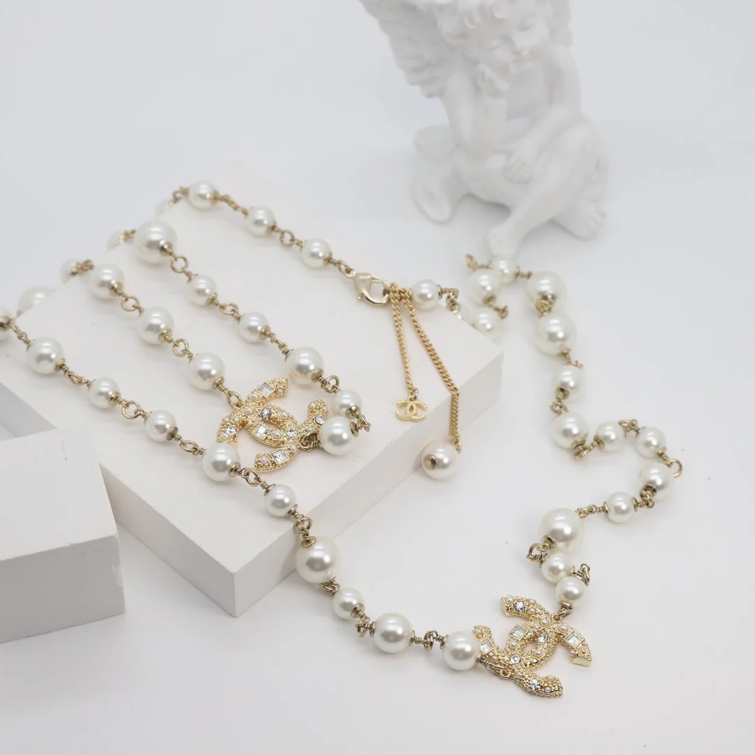 CCL040 High Quality Luxury Designer Pearl Sweater Chain - ccjewelryacc