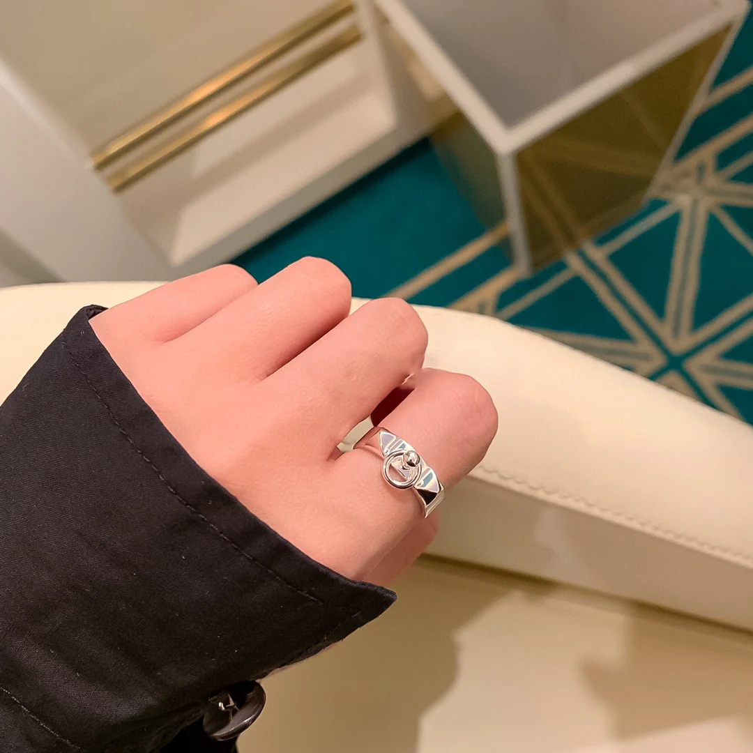 HMRS003 S925 Sterling Silver Collier de chien ring, small model - ccjewelryacc