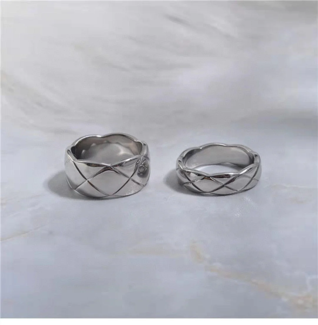 CCR8002C 11mm crush ring S925 Silver 18K Gold plating cc ring - ccjewelryacc