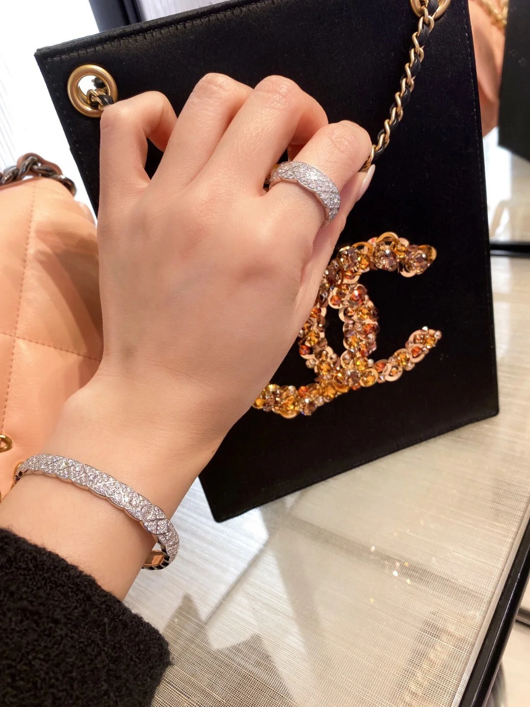 CCSS092 Full diamond S925 Silver COCO Crush Bangle Bracelet CC Bracelet - ccjewelryacc