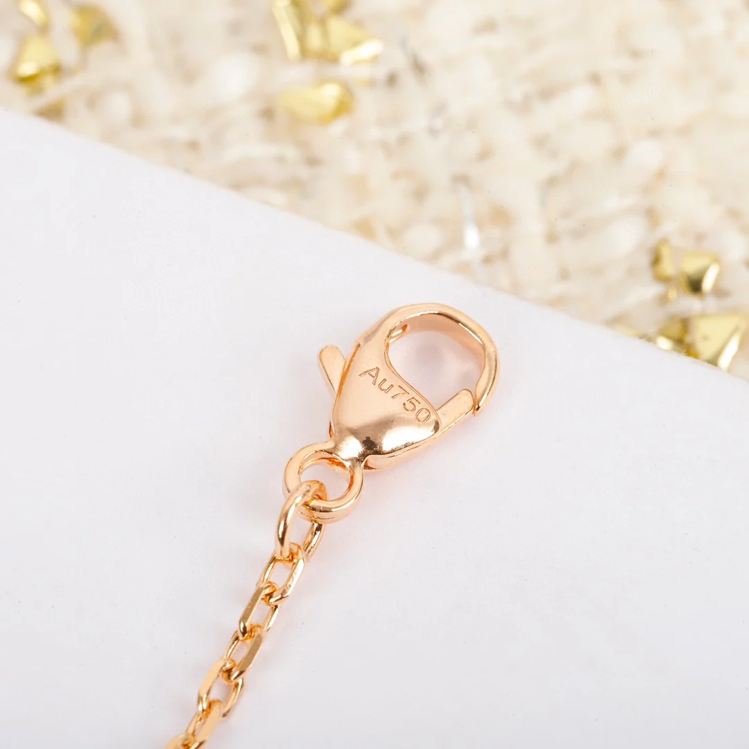 LVNS025 S925 Sterling Silver Top Quality Rose Gold STAR BLOSSOM Pendant Necklace For Women - ccjewelryacc