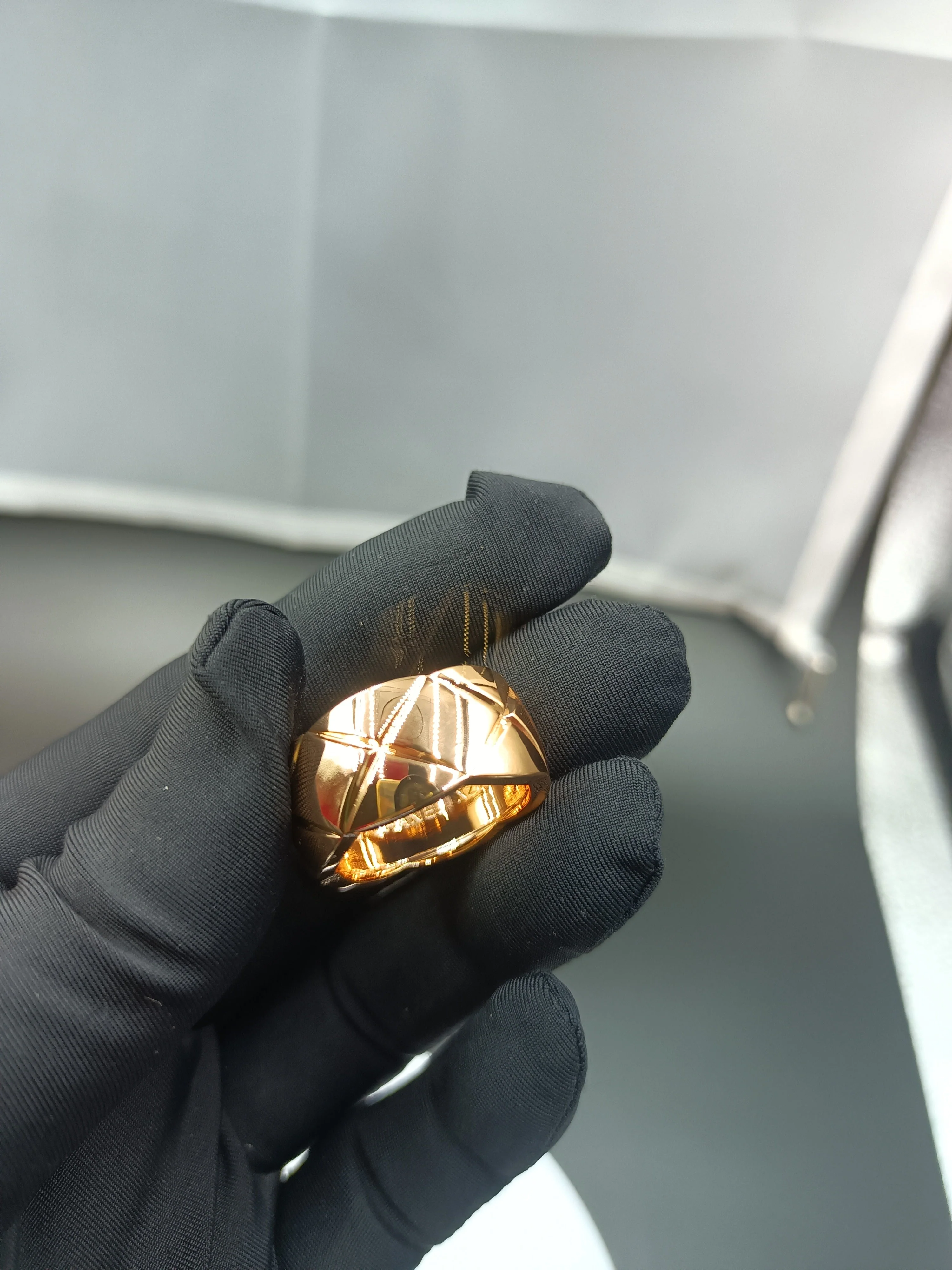 CCR8001C 11mm COCO crush ring cc ring titanium steel plating Gold - ccjewelryacc