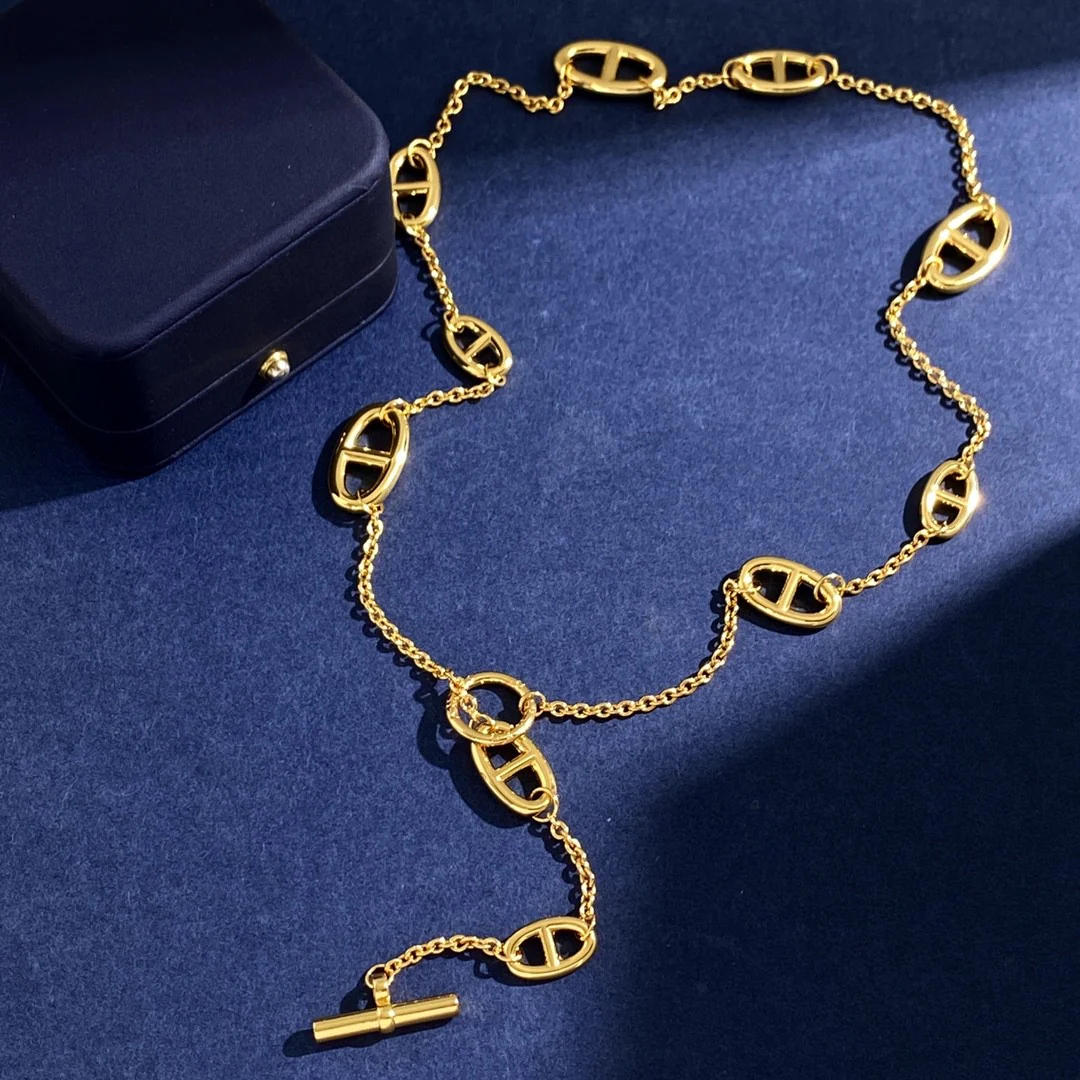 HMN005 80cm Chaine d'ancre Enchainee necklace - ccjewelryacc