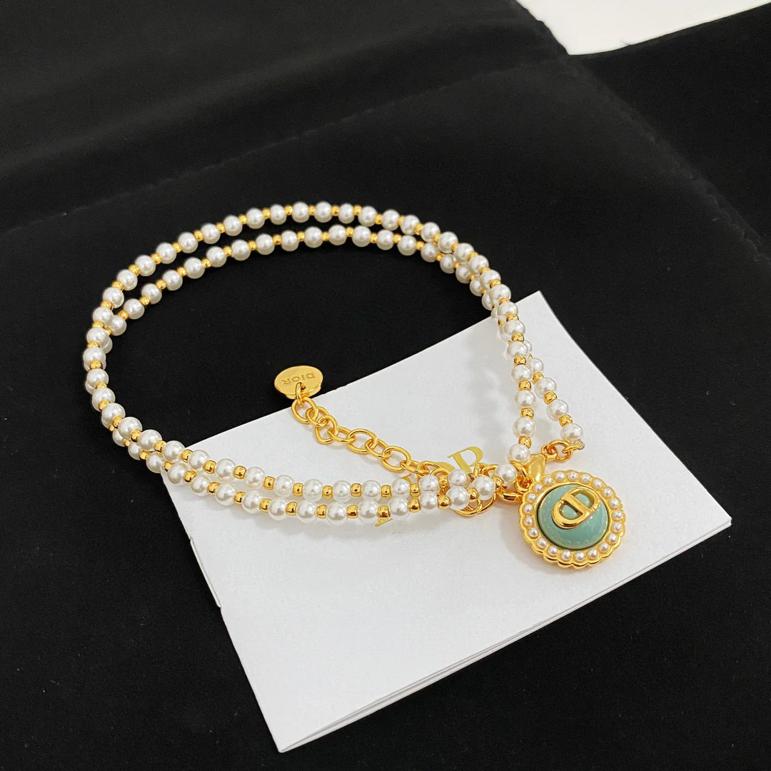 CDN313  High Quality Designer CD Pearl Necklace for Women - ccjewelryacc