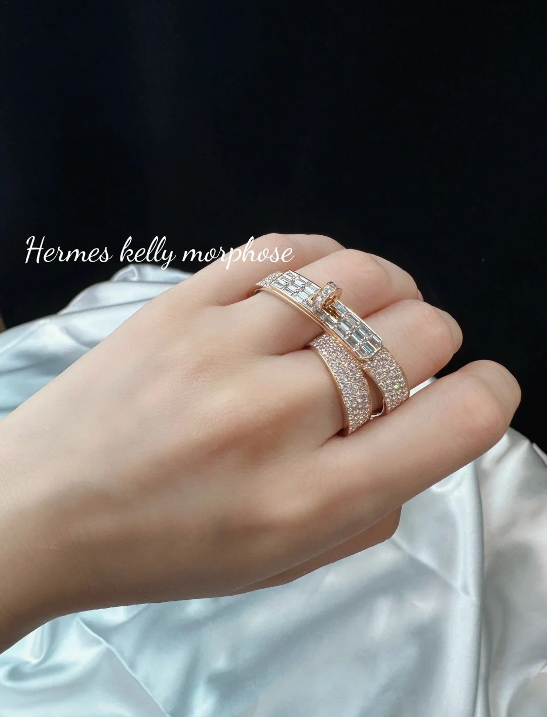 HMRS002 S925 Sterling Silver Kelly Gavroche Double rings - ccjewelryacc