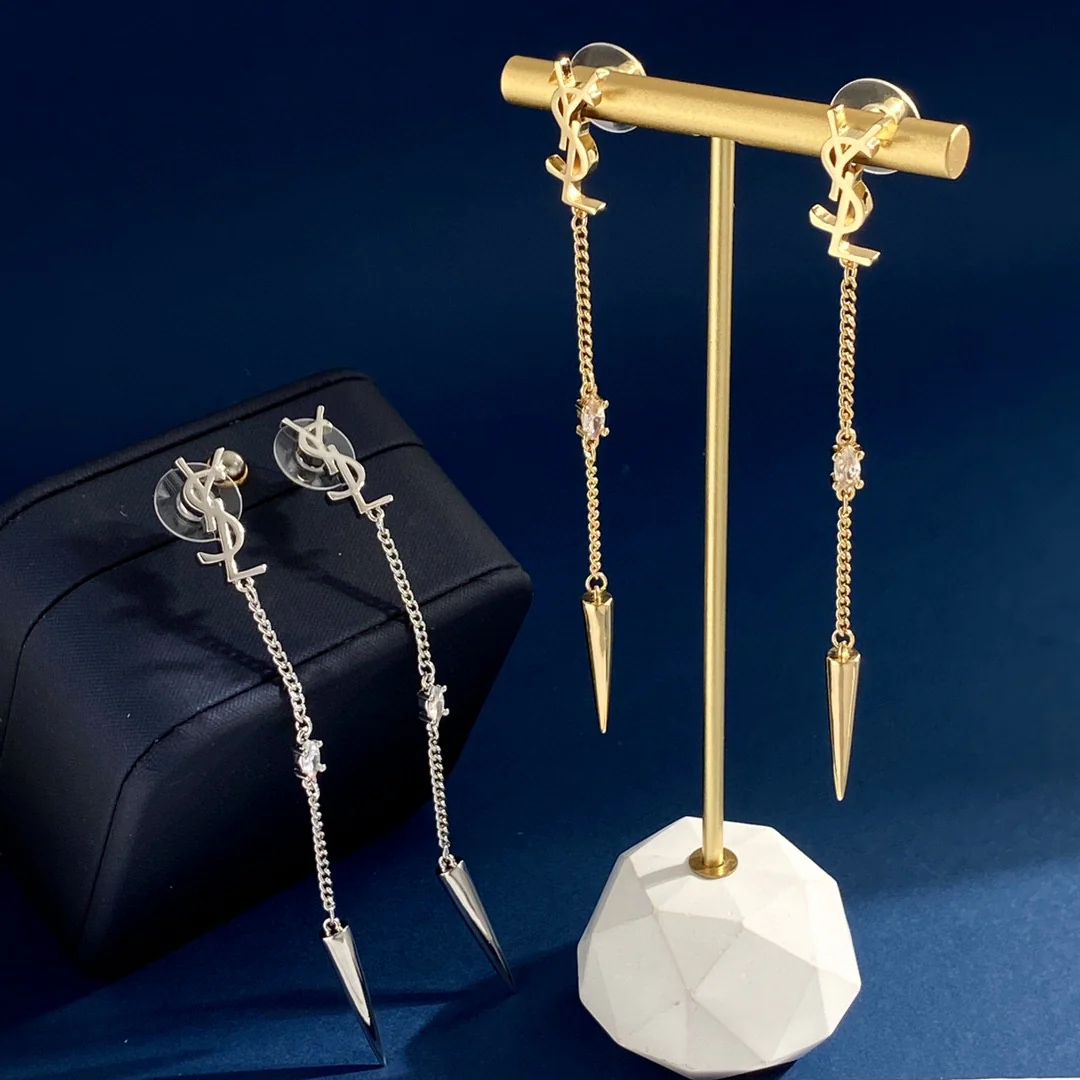 YYE018 Opyum LSY Rhinestone Spike earrings - ccjewelryacc