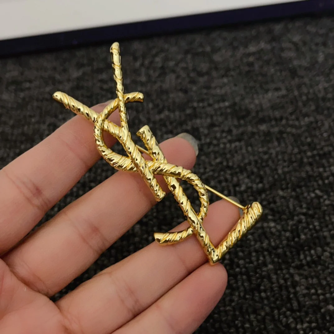 BYB040 Twist rope Metal Y booch pin - ccjewelryacc