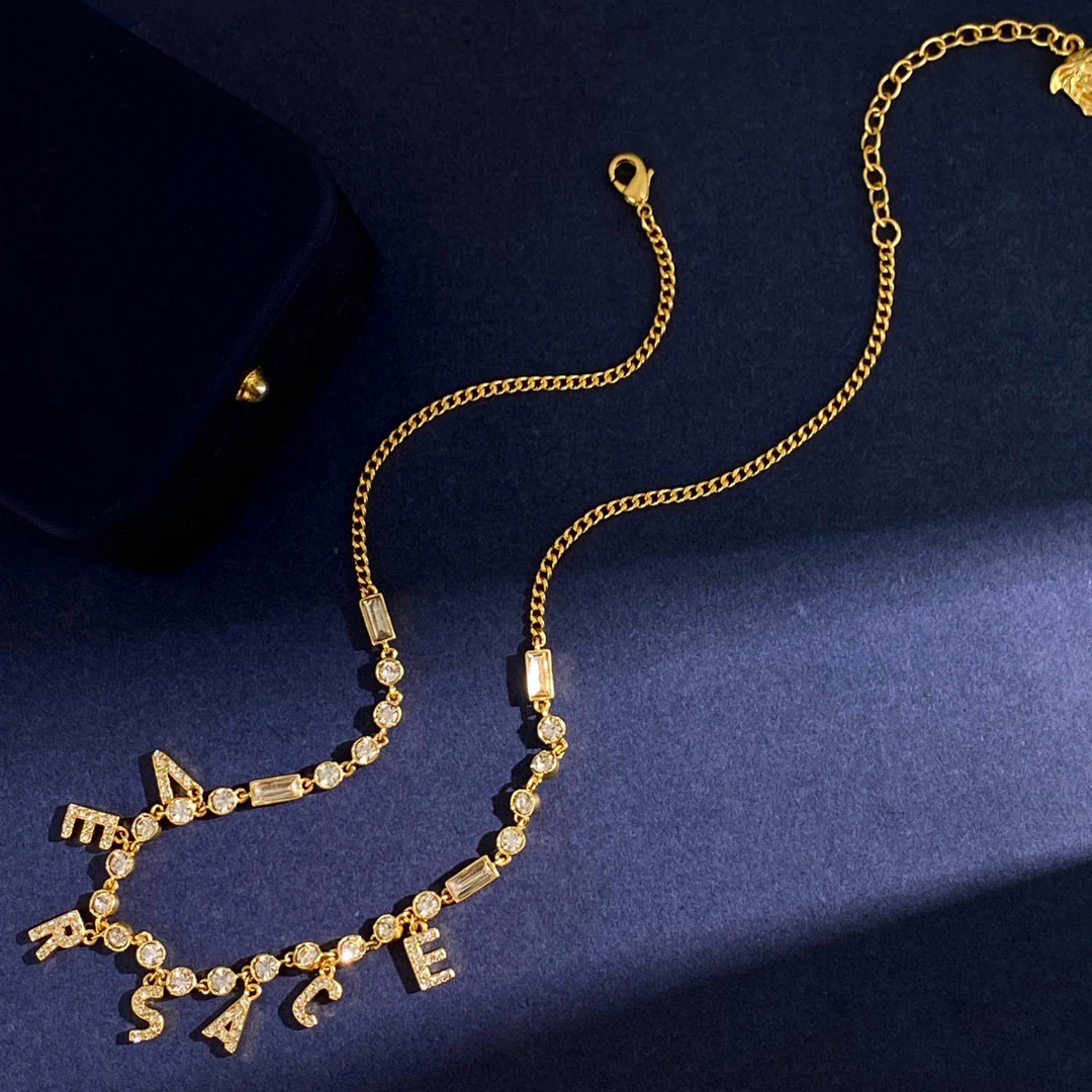 VSN017 Versace letters charm necklace and bracelet - ccjewelryacc