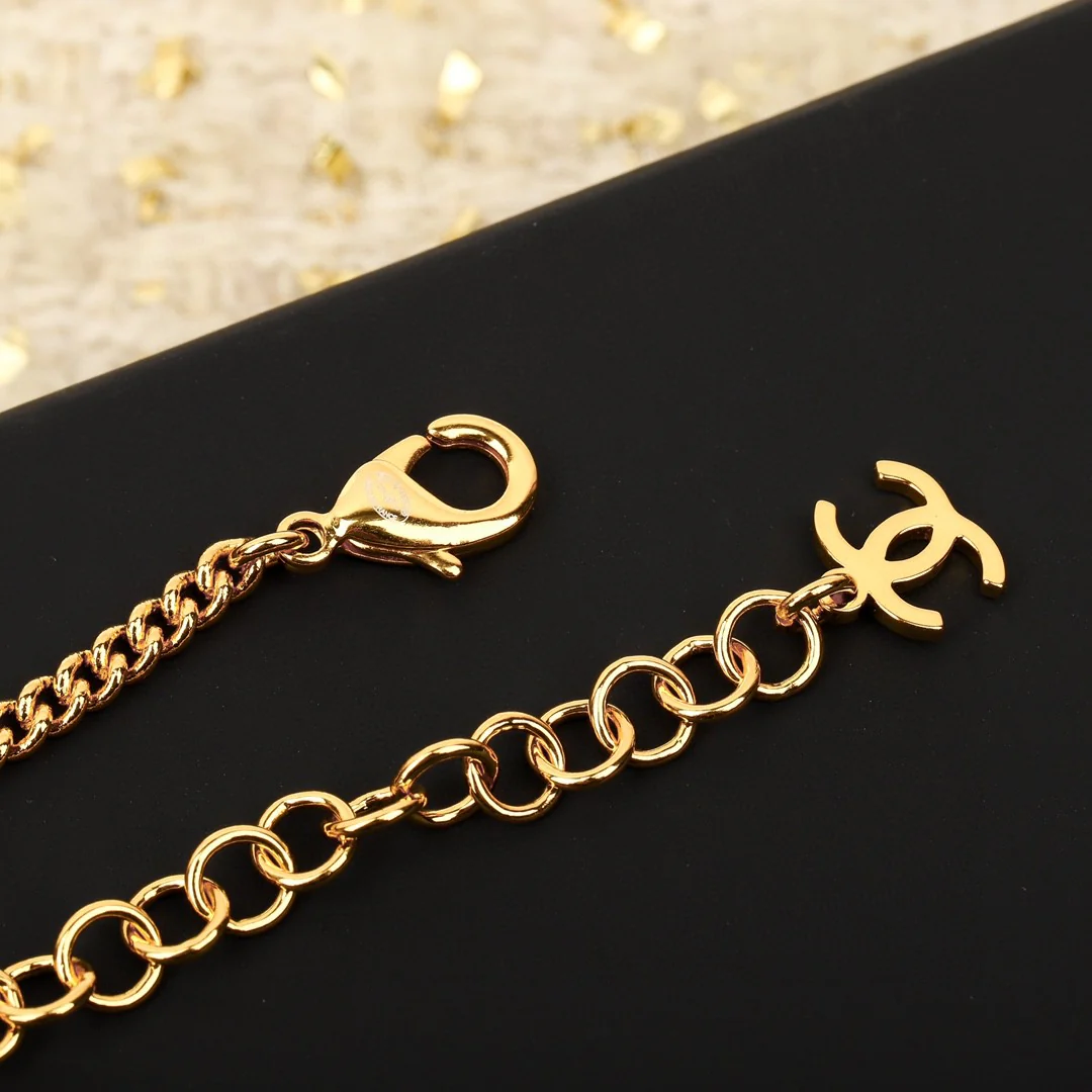 CCN181 CC 24p diamond grid Pearl Choker necklace - ccjewelryacc