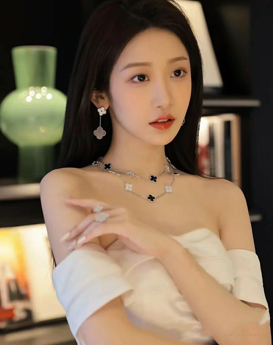 VCL005 High quality 20 clover Flower Long Sweater chain for women - ccjewelryacc