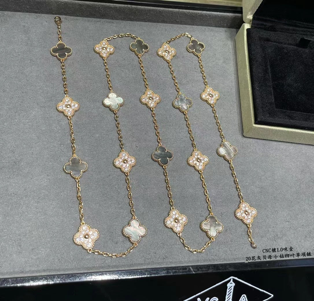 VCL010 High quality 20 clover Flower Long Sweater chain for women - ccjewelryacc