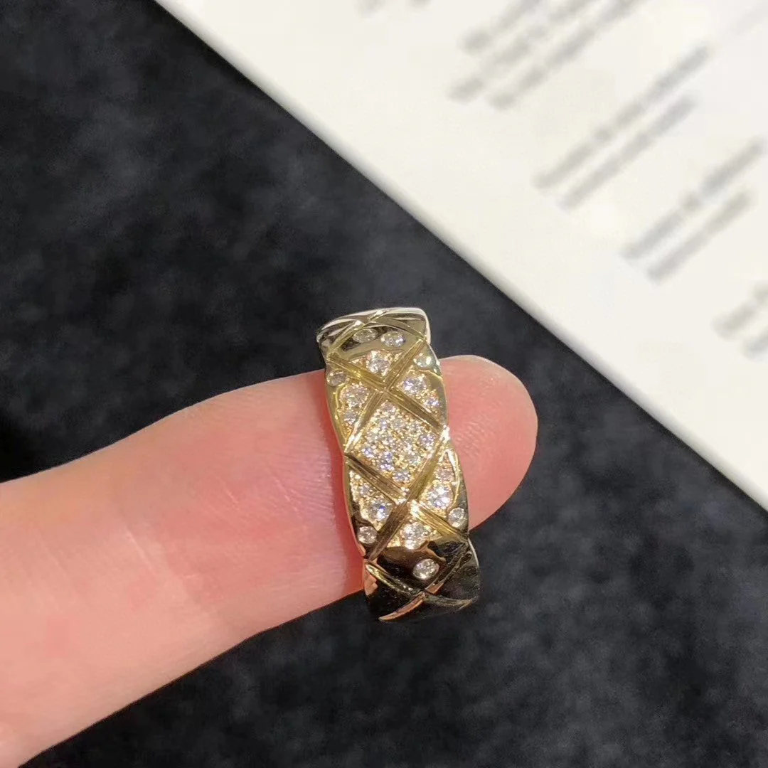 CCR8002B 7mm crush ring S925 Silver 18K Gold plating CC Ring - ccjewelryacc