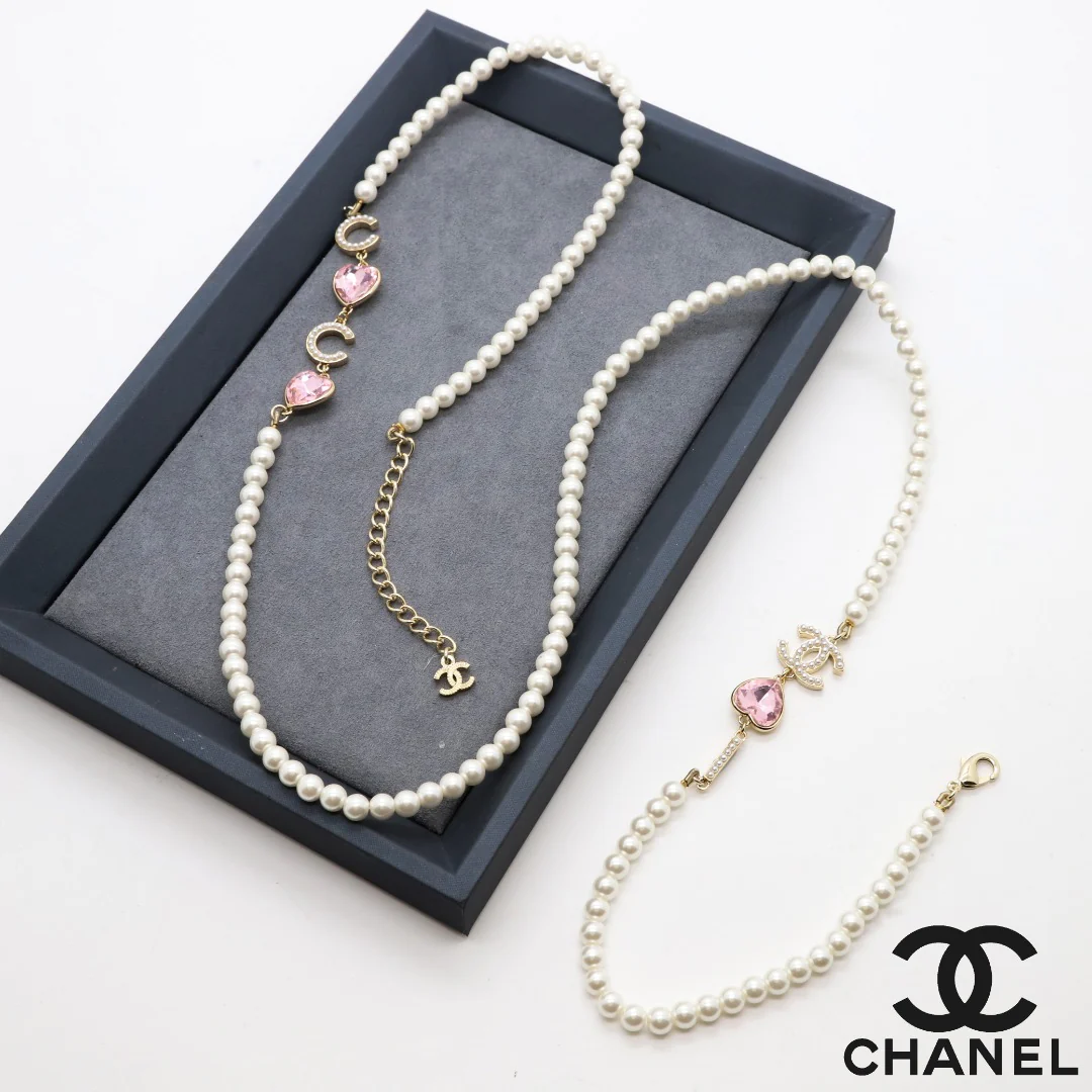 CCL016 High Quality CC Pearl Long Chain Necklace Pearl Sweater Chain - ccjewelryacc