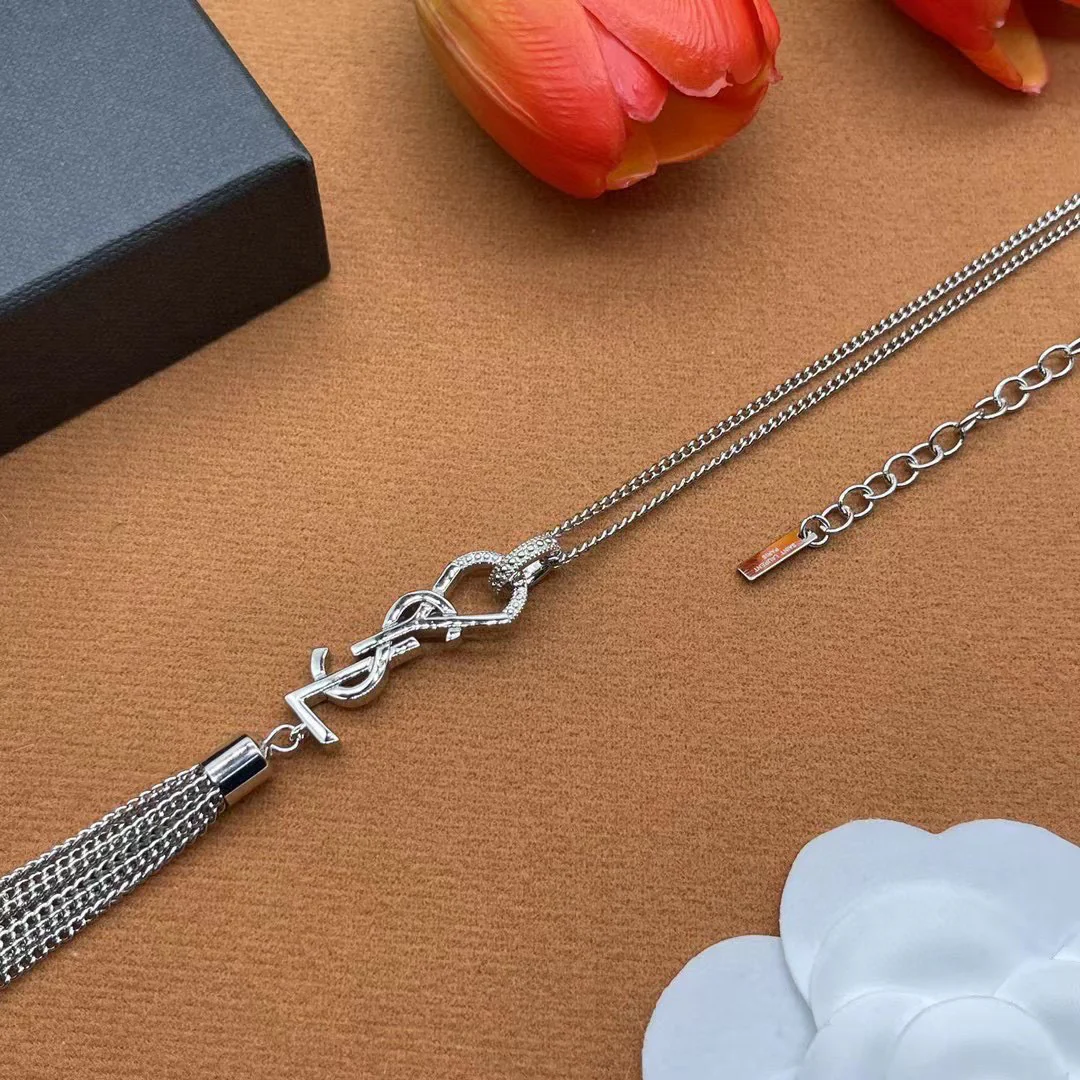 YYN003 CASSANDRE tassel necklace in metal - ccjewelryacc