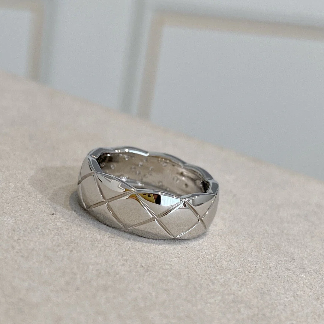 CCR8002B 7mm crush ring S925 Silver 18K Gold plating CC Ring - ccjewelryacc