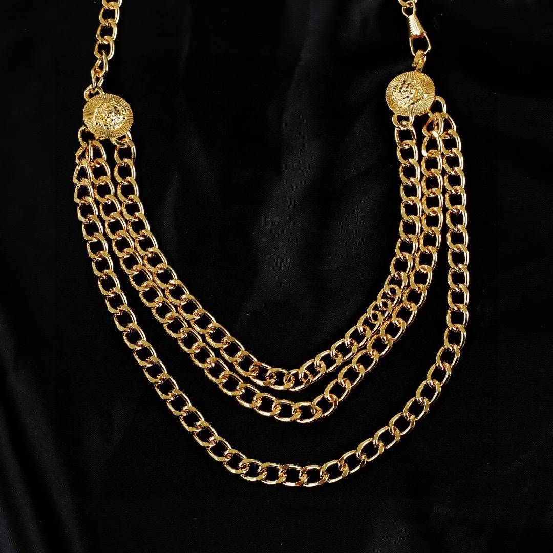 CCW005 CC Lion embossment metal chain Waist belt - ccjewelryacc